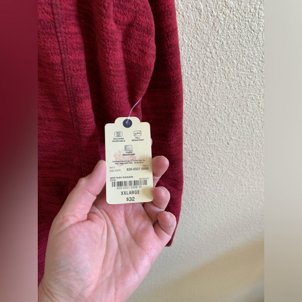 ST JOHN'S BAY Fleece Quarter Zip Sweater NWT🌴 - Picture 4 of 6